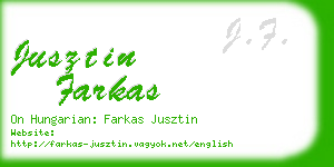 jusztin farkas business card